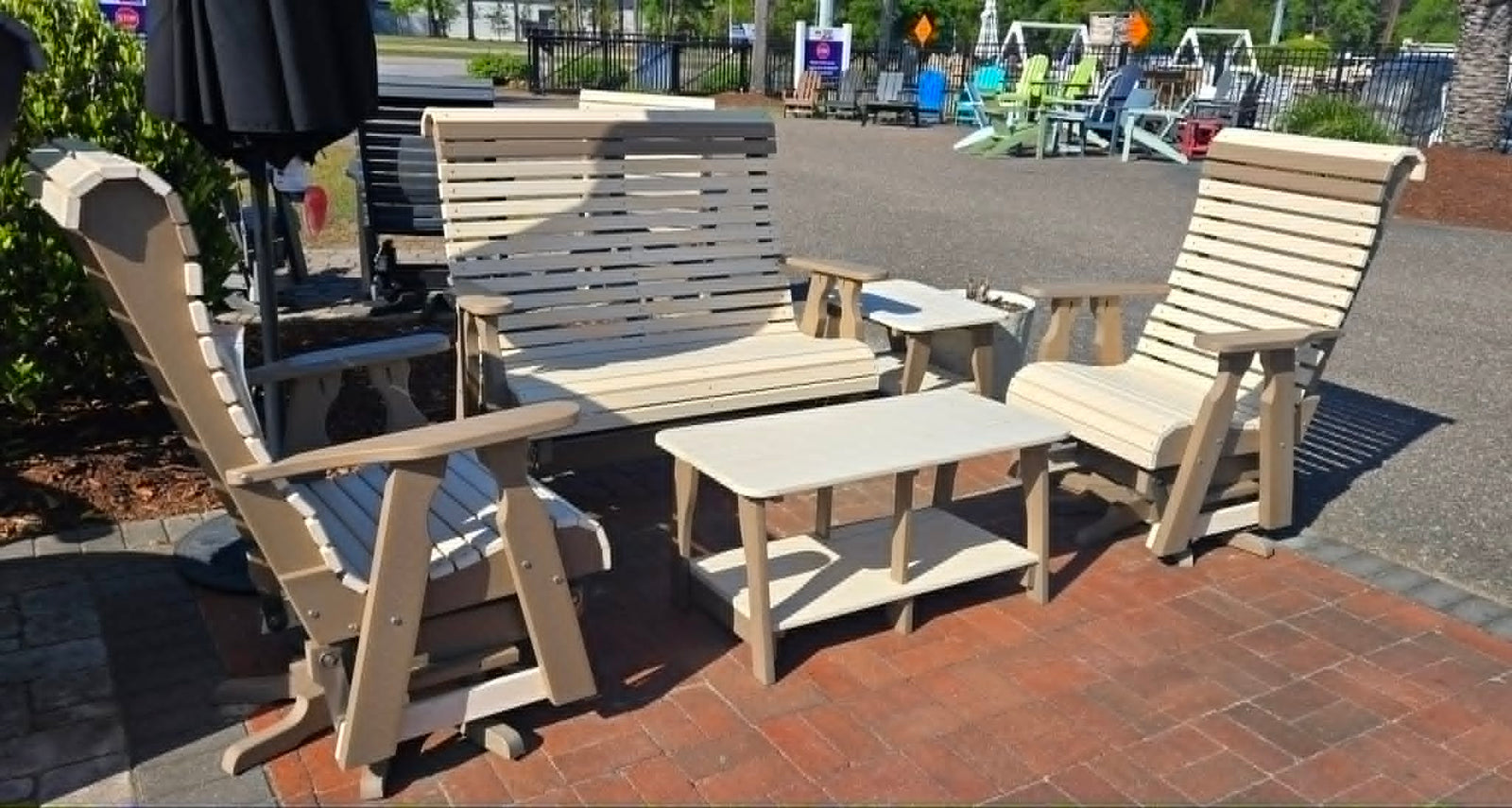 Rollback Poly Outdoor Furniture Ivory Weatherwood
