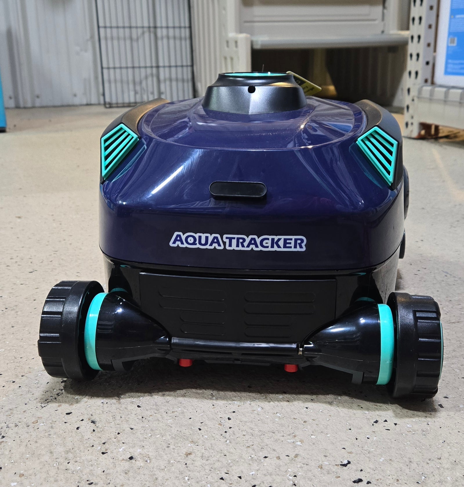 Simple Blue Aqua Tracker Robotic Vacuum