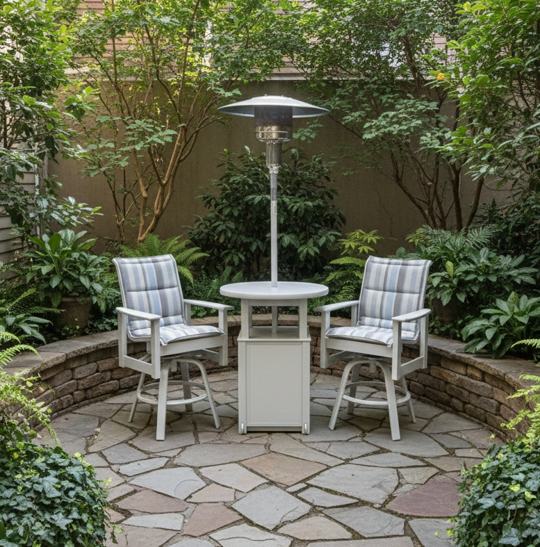 Leeward MGP Sling Counter Chair and Fire Set