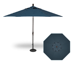 Umbrella - 11' Collar Tilt (Providence Navy Stripe/Black Pole) Display Model - In-stock Only)