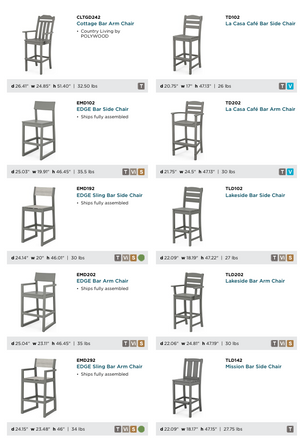 POLYWOOD™ Bar Height Table and Chairs | Mix & Match!