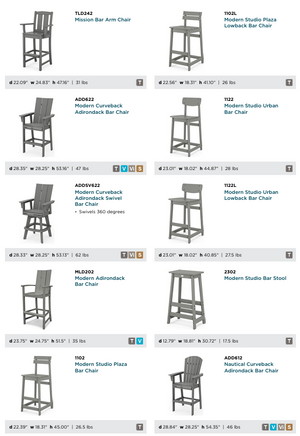 POLYWOOD™ Bar Height Table and Chairs | Mix & Match!