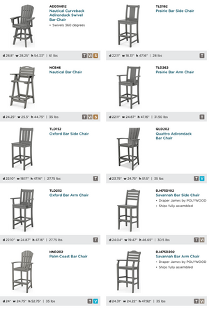 POLYWOOD™ Bar Height Table and Chairs | Mix & Match!