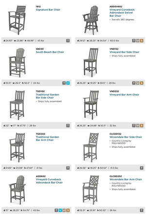POLYWOOD™ Bar Height Table and Chairs | Mix & Match!