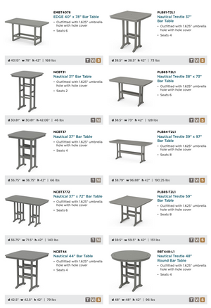 POLYWOOD™ Bar Height Table and Chairs | Mix & Match!