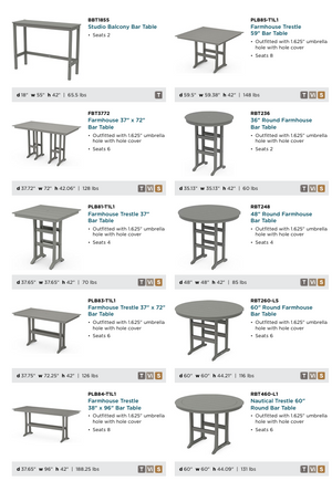 POLYWOOD™ Bar Height Table and Chairs | Mix & Match!