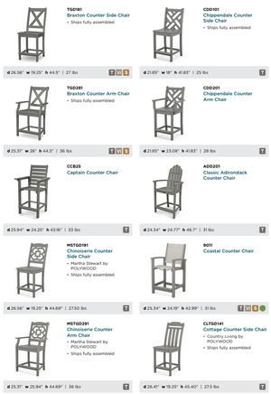 POLYWOOD™ Counter Height Table & Chairs | Mix and Match!