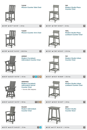 POLYWOOD™ Counter Height Table & Chairs | Mix and Match!
