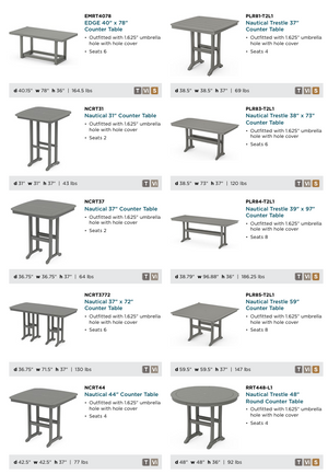 POLYWOOD™ Counter Height Table & Chairs | Mix and Match!