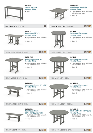 POLYWOOD™ Counter Height Table & Chairs | Mix and Match!