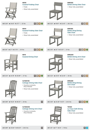 POLYWOOD™ Dining Height Table and Chairs | Mix and Match!