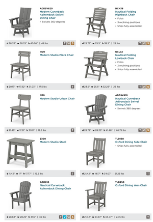 POLYWOOD™ Dining Height Table and Chairs | Mix and Match!