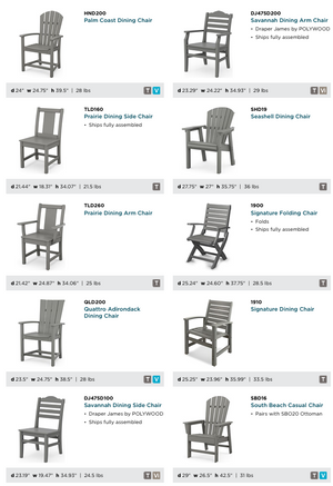 POLYWOOD™ Dining Height Table and Chairs | Mix and Match!