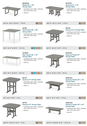 POLYWOOD™ Dining Height Table and Chairs | Mix and Match!