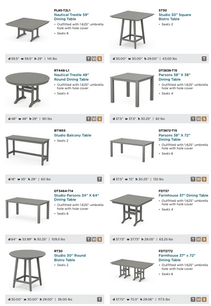 POLYWOOD™ Dining Height Table and Chairs | Mix and Match!