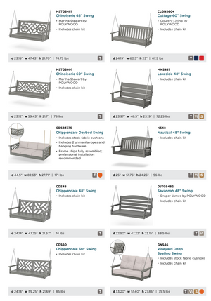 POLYWOOD™ Garden Chairs | Benches | Gliders | Swings
