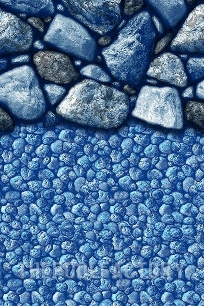 Swimming Pool Liner - Ocean Blue Boulder Beach 30 Gauge Overlap