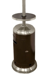 Tall Outdoor Patio Heater with Table- Stainless Steel Finish