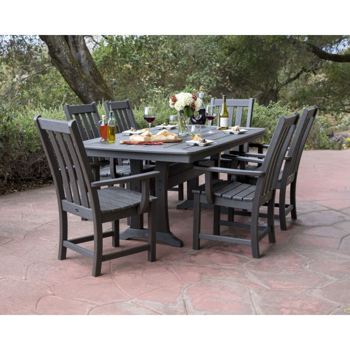 Vineyard Dining with Bench Vintage Finish