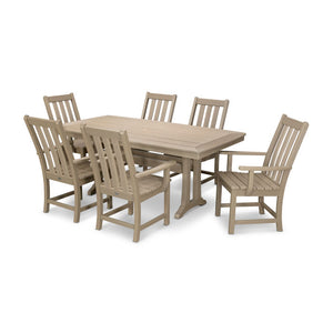Vineyard Dining with Bench Vintage Finish