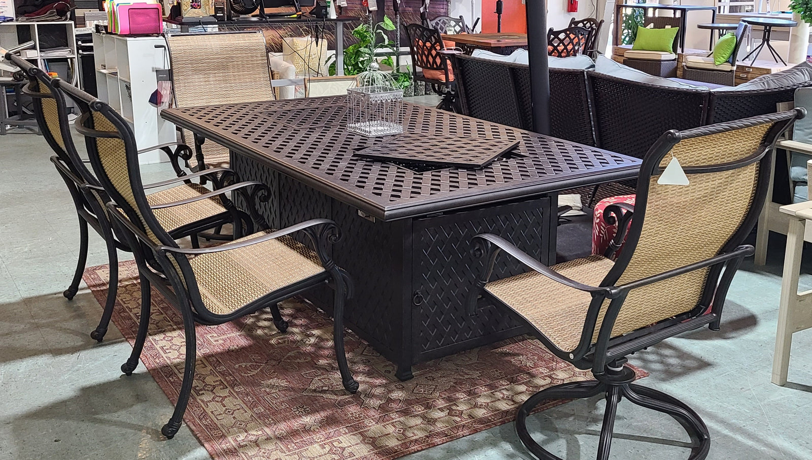 Valencia dual burner fire dining table