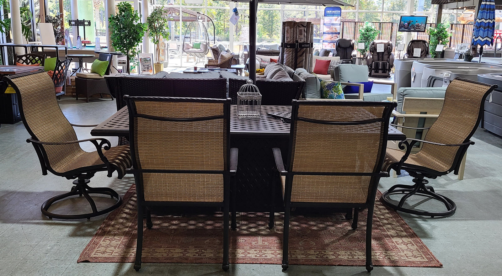 Valencia dual burner fire dining table