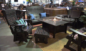 Evermore Casual Rollback Poly Seating with Granite Gas Firepit