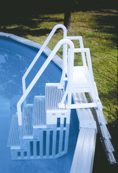 In pool step and outside ladder for above ground pool