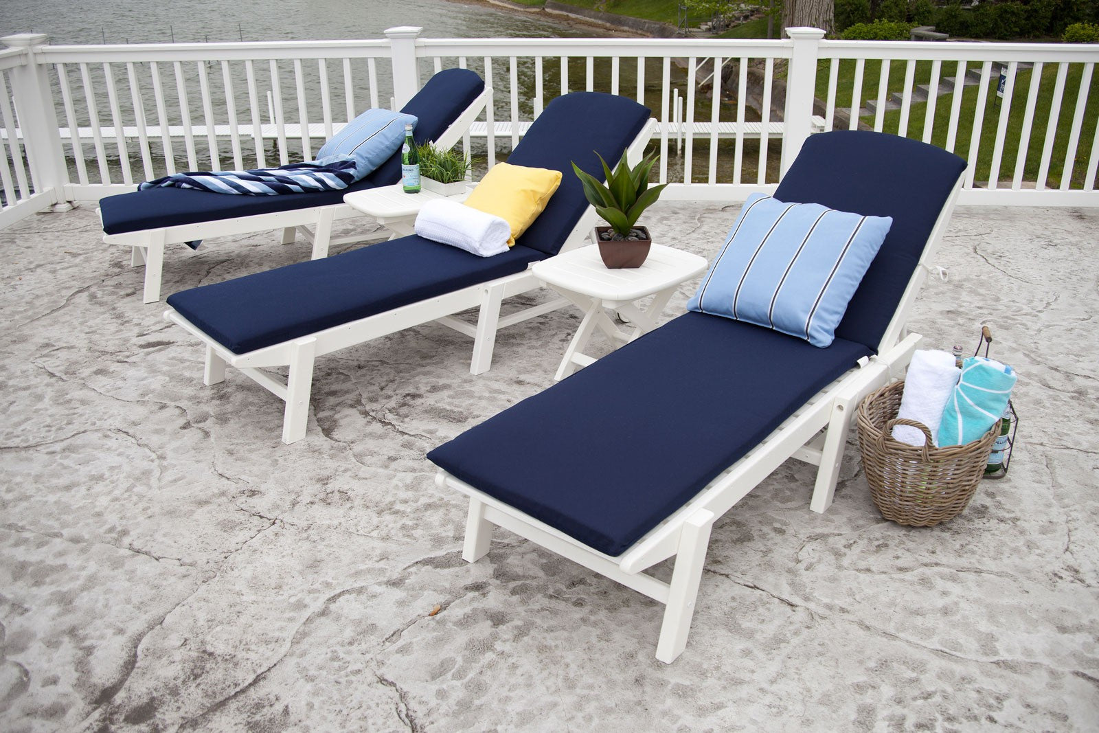 POLYWOOD™ Nautical Armless Chaise Lounge