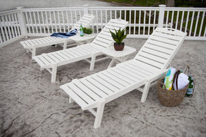 POLYWOOD™ Nautical Armless Chaise Lounge With Wheels