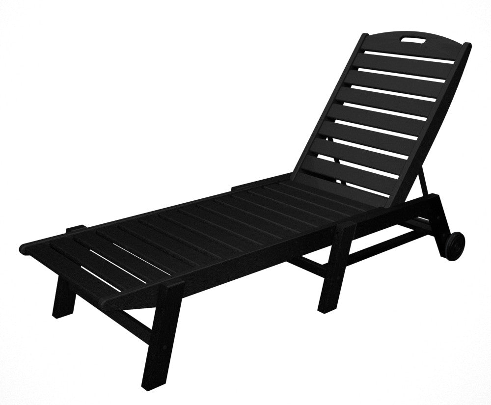 POLYWOOD™ Nautical Armless Chaise Lounge With Wheels