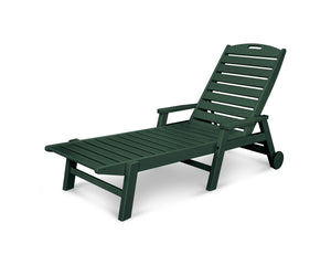 POLYWOOD™ Nautical Chaise Lounge With Arms and Wheels