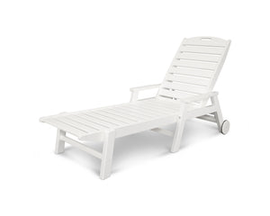 POLYWOOD™ Nautical Chaise Lounge With Arms and Wheels