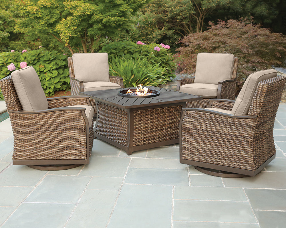 Cooper 43" fire table & 4 Swivel Chairs