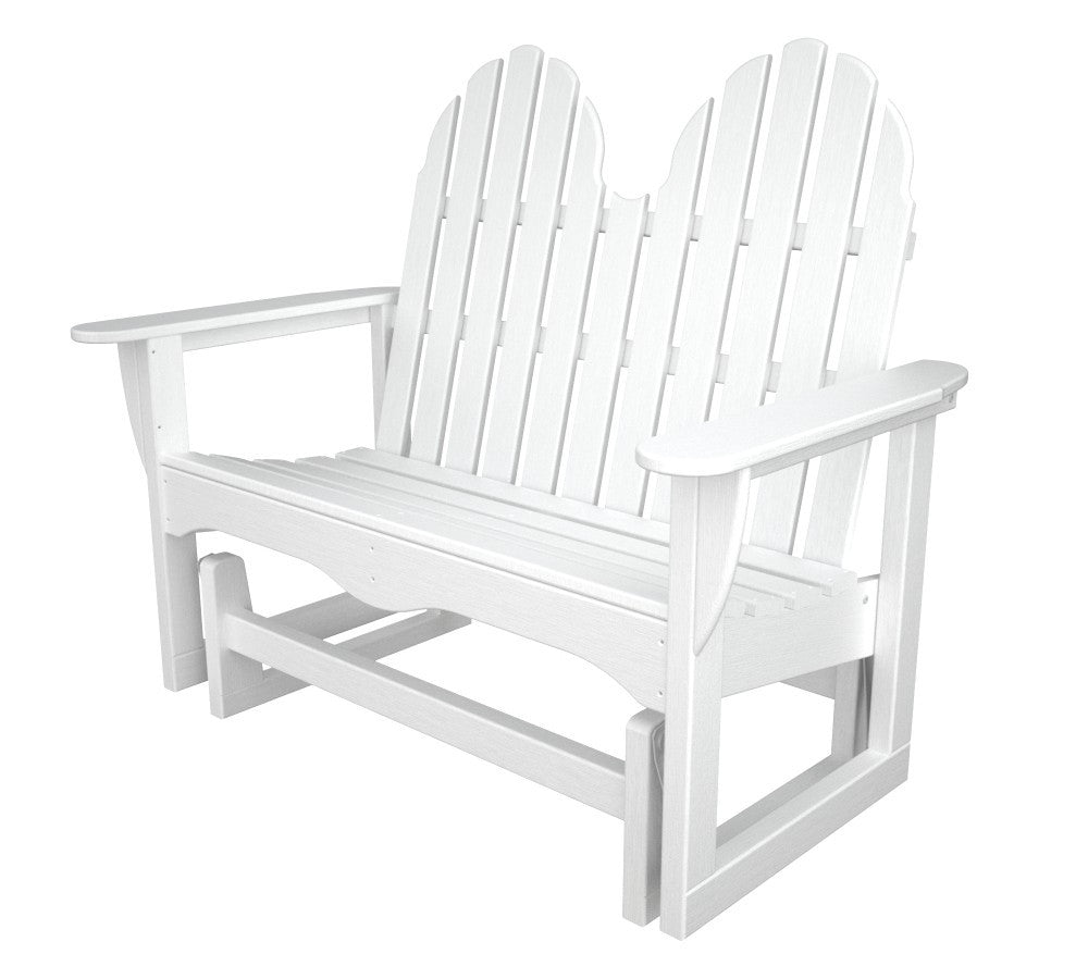 POLYWOOD Adirondack 48 Glider Leisure Depot   Adgl1 White 1 2000x 