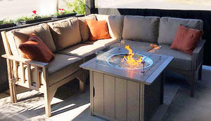 Carter poly lumber Amish outdoor deep seat sectional with fire pit