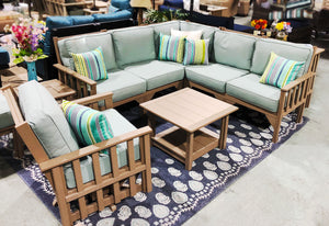 Carter poly lumber Amish outdoor deep seat sectional with coffee table